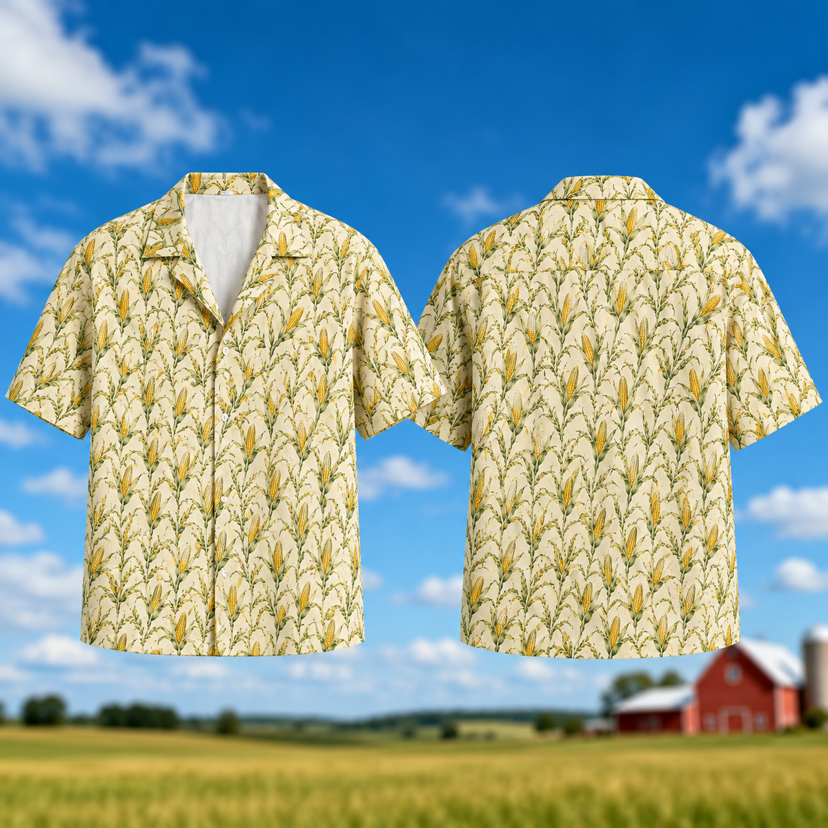 Corn On The Cob Hawaiian Shirt - Funny Farm Button-Up Shirt