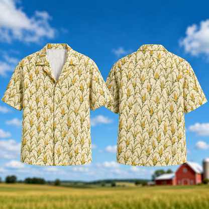 Corn On The Cob Hawaiian Shirt - Funny Farm Button-Up Shirt
