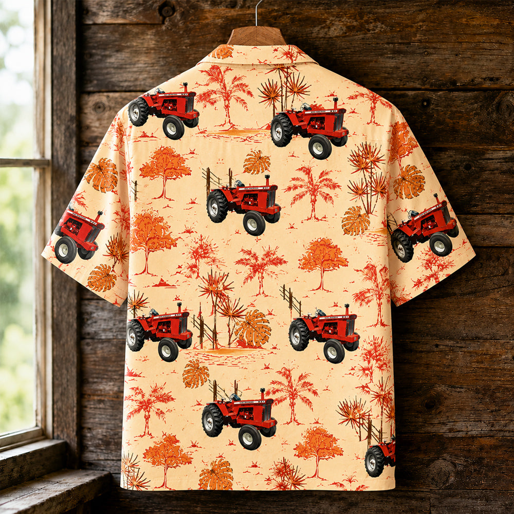 Red Tractor Tropical Hawaiian Shirt