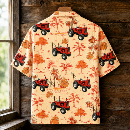 Red Tractor Tropical Hawaiian Shirt