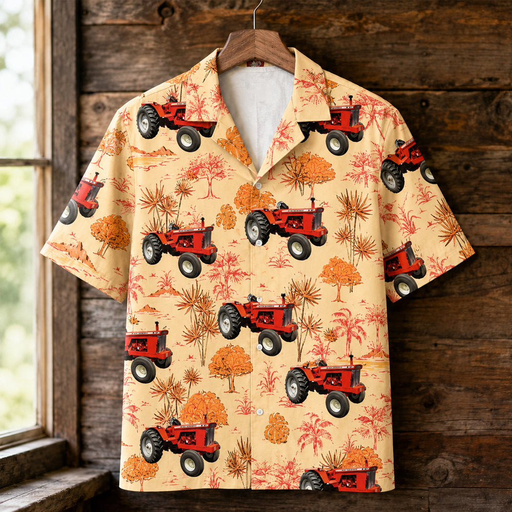 Red Tractor Tropical Hawaiian Shirt