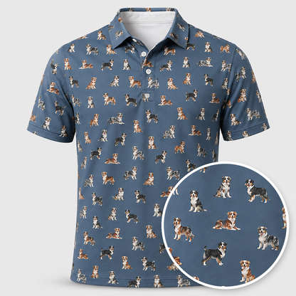 Australian Shepherd Polo Shirt - Performance Golf Polo