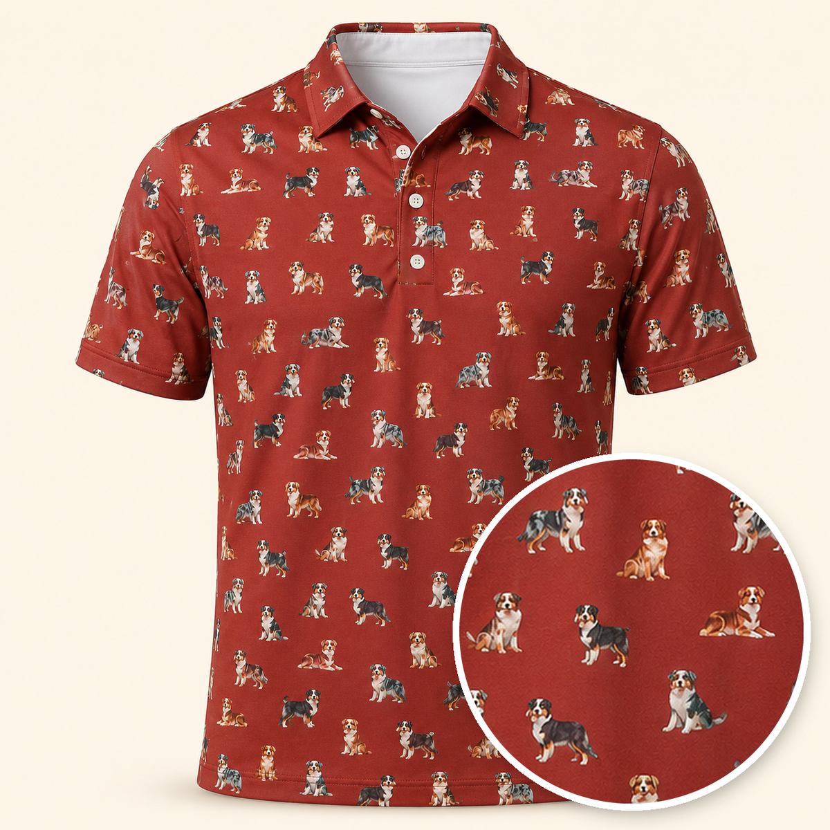 Australian Shepherd Polo Shirt - Performance Golf Polo