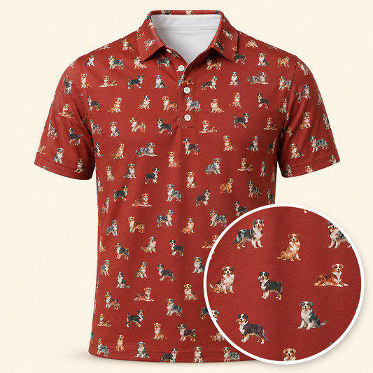 Australian Shepherd Polo Shirt - Performance Golf Polo