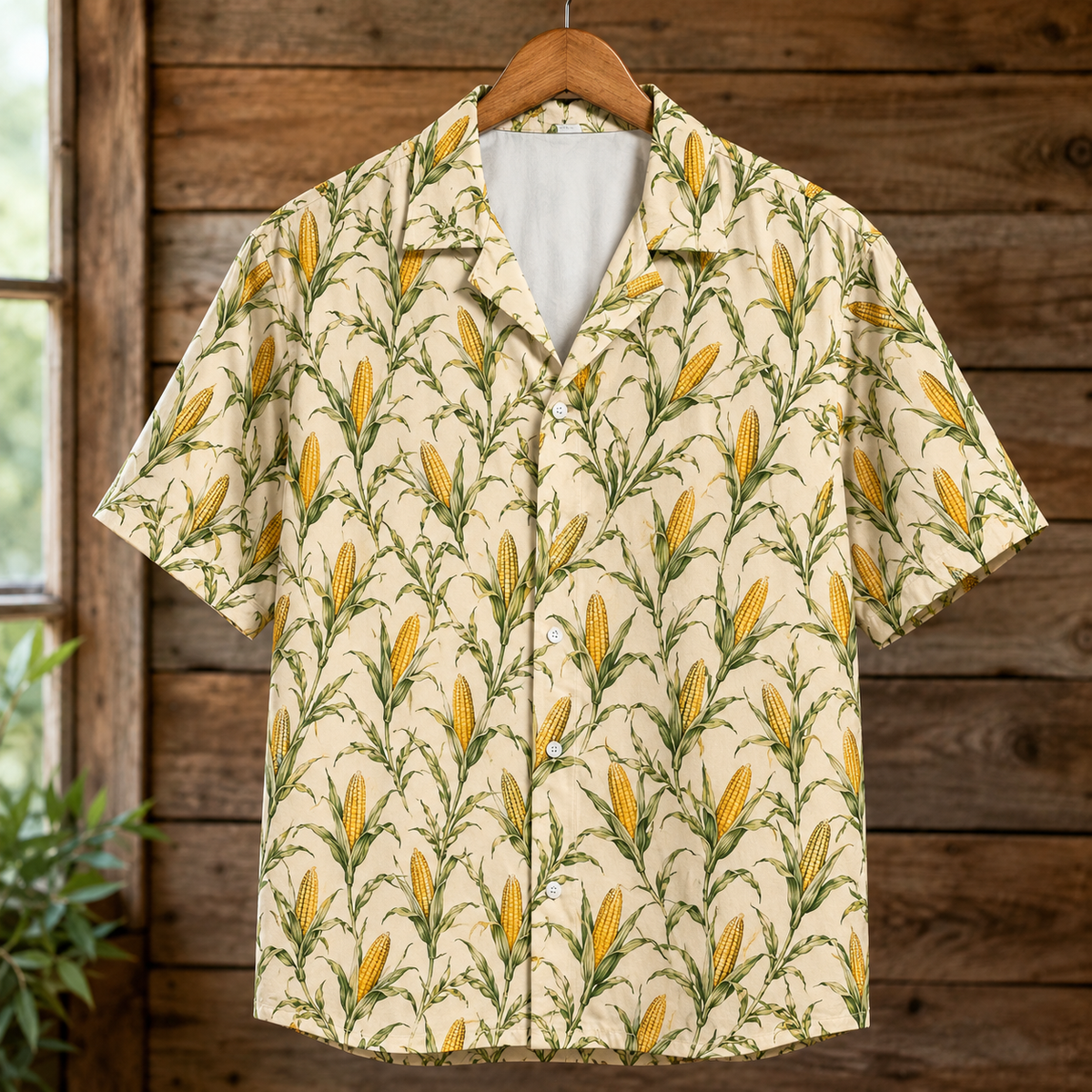 Corn On The Cob Hawaiian Shirt - Funny Farm Button-Up Shirt