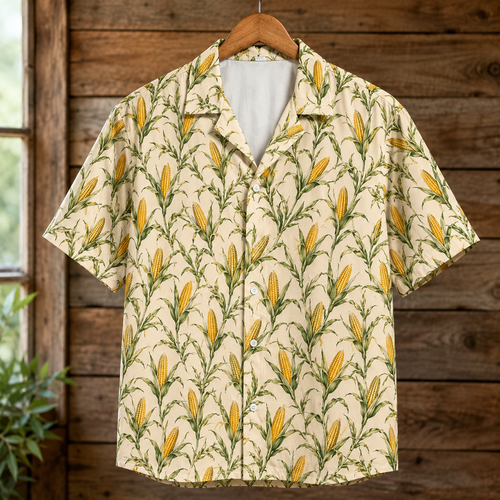 Corn On The Cob Hawaiian Shirt - Funny Farm Button-Up Shirt
