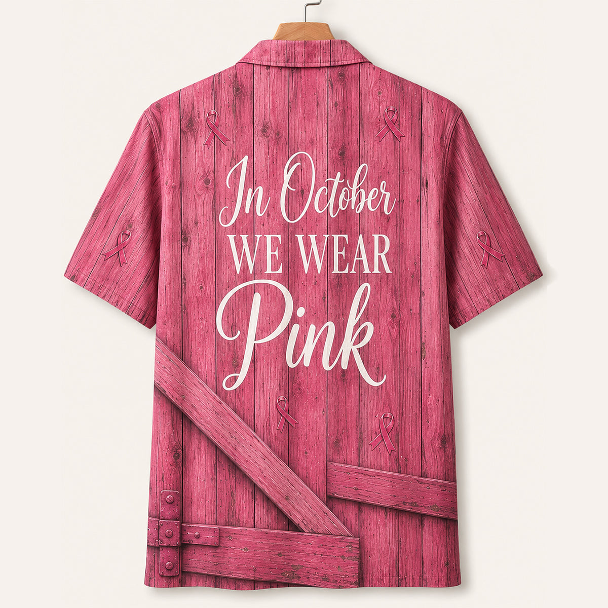 In October We Wear Pink Farm Animals Hawaiian Shirt