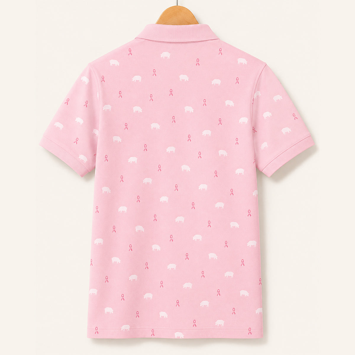 Pig Pink Ribbon Awareness Polo Shirt