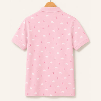 Pig Pink Ribbon Awareness Polo Shirt