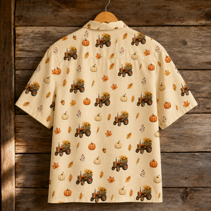Vintage Tractor Autumn Harvest Hawaiian Shirt